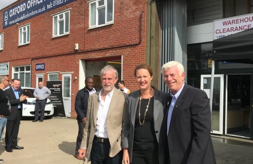 Victoria at the launch of Oxfordshire's first Electric Vehicle Network