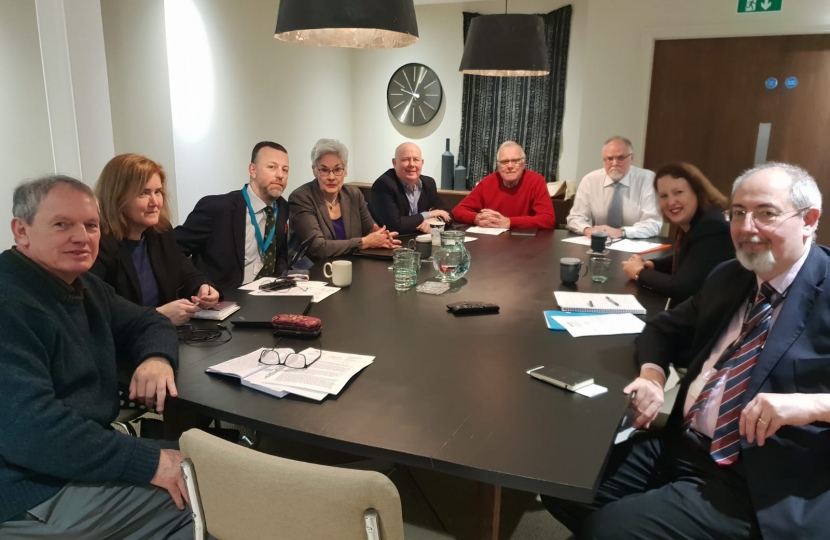 Left to right: Cllr Les Sibley, Jacqui Cox (OCC), Cllr Dan Sames, Cllr Yvonne Constance, Cllr Ian Hudspeth, Cllr Michael Waine, Cllr Lawrie Stratford, Victoria Prentis MP, Cllr Barry Wood